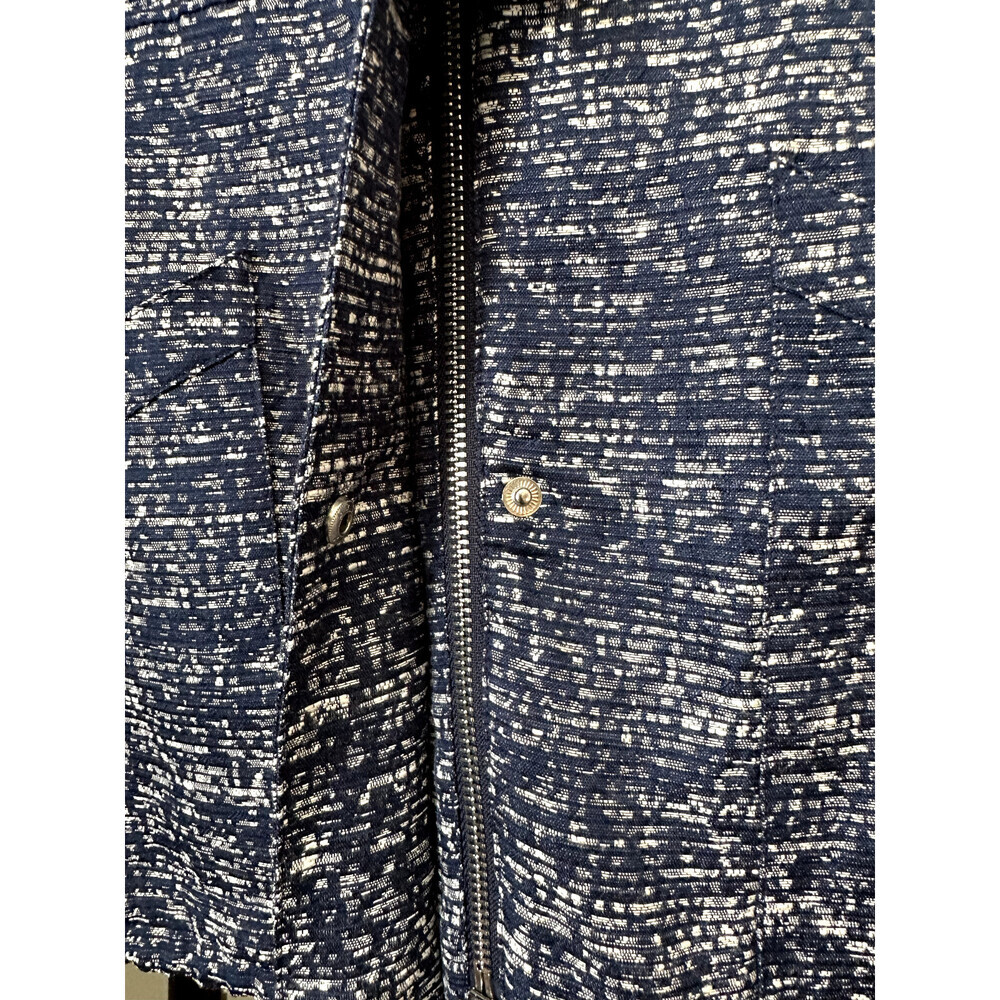 Armani Jeans Women's Jacquard Canvas Light Spring Jacket Dark Blue Size 40 $380 - Picture 13 of 15